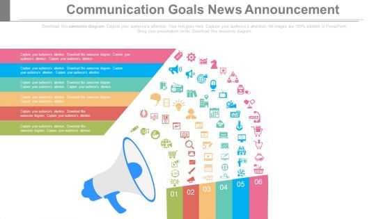 Communication Goals News Announcement Ppt Slides