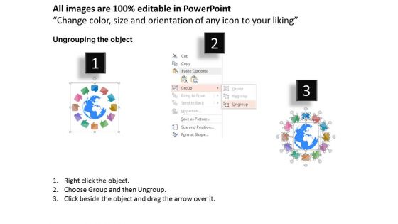 Communication Icons Around Globe For Technology Powerpoint Template