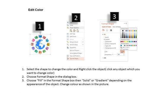 Communication Icons Around Globe For Technology Powerpoint Template