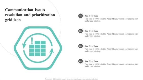 Communication Issues Resolution And Prioritization Grid Icon Mockup PDF