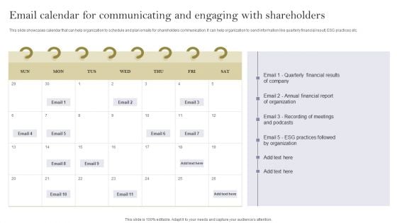 Communication Means And Techniques Email Calendar For Communicating And Engaging Slides PDF