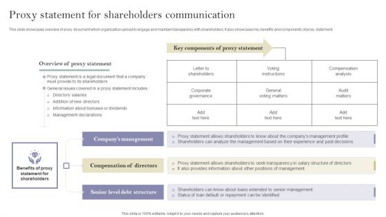 Communication Means And Techniques Proxy Statement For Shareholders Communication Microsoft PDF