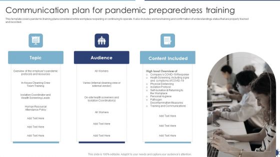Communication Plan For Pandemic Preparedness Training Organization Transformation Instructions Sample PDF
