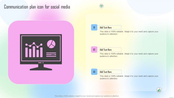 Communication Plan Icon For Social Media Ppt Inspiration Visuals PDF