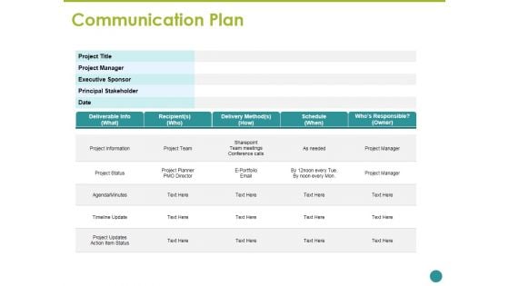 Communication Plan Ppt PowerPoint Presentation Model Icon