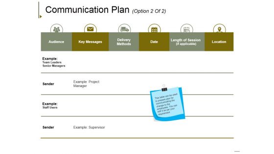 Communication Plan Template 2 Ppt PowerPoint Presentation Show Example Introduction