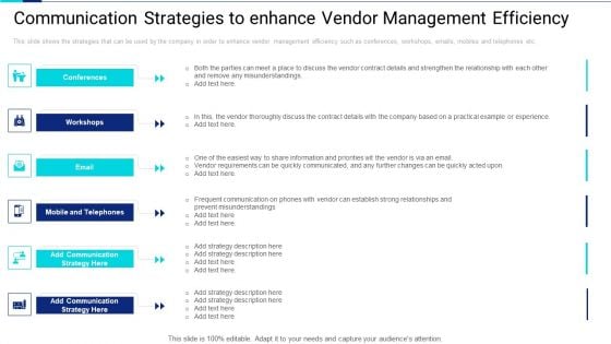 Communication Strategies To Enhance Vendor Management Efficiency Template PDF