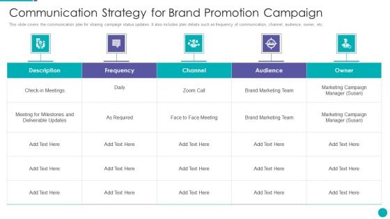 Communication Strategy For Brand Promotion Campaign Ppt PowerPoint Presentation Gallery Format PDF Communication Strategy For Brand Promotion Campaign Ppt PowerPoint Presentation Gallery Format PDF