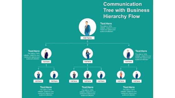 Communication Tree With Business Hierarchy Flow Ppt PowerPoint Presentation File Gallery PDF