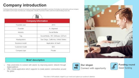 Community Engagement Platform Fundraising Pitch Deck Company Introduction Ideas PDF Community Engagement Platform Fundraising Pitch Deck Company Introduction Ideas PDF