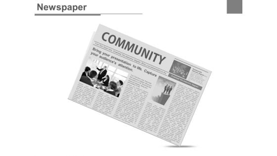 Community Page In News Paper Design Powerpoint Slides