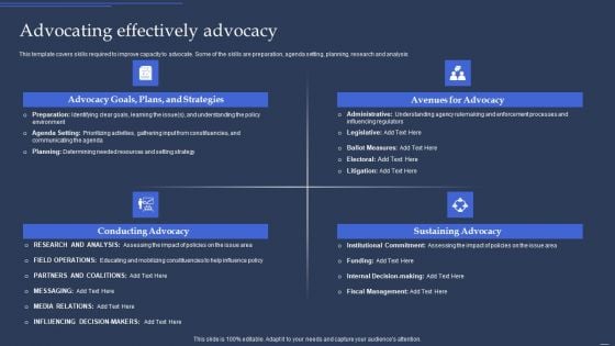 Community Policy Resources Advocating Effectively Advocacy Summary PDF