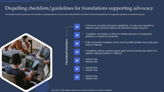 Community Policy Resources Dispelling Checklists Guidelines For Foundations Supporting Advocacy Graphics PDF