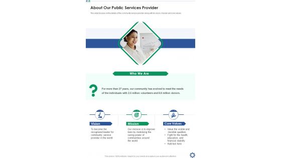 Community Support Services About Our Public Services Provider One Pager Sample Example Document Community Support Services About Our Public Services Provider One Pager Sample Example Document