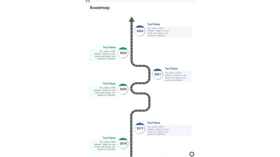 Community Support Services Proposal Roadmap One Pager Sample Example Document