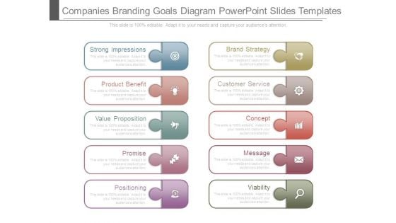 Companies Branding Goals Diagram Powerpoint Slides Templates