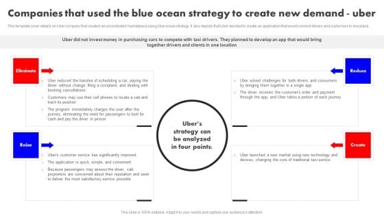 Companies That Used The Blue Ocean Strategy To Create New Demand Uber Brochure PDF