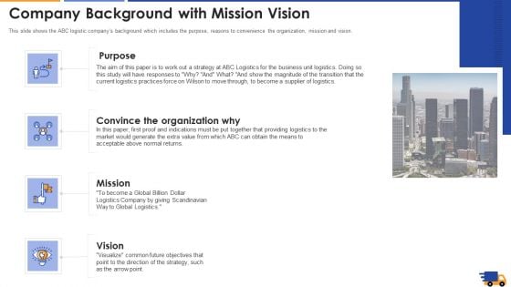 Company Background With Mission Vision Clipart PDF