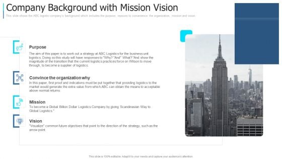 Company Background With Mission Vision Designs PDF