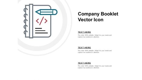 Company Booklet Vector Icon Ppt PowerPoint Presentation Gallery File Formats