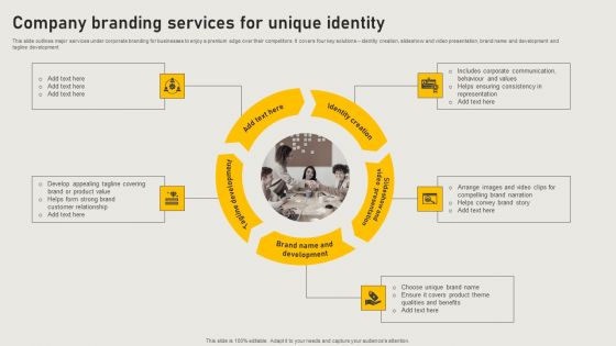 Company Branding Services For Unique Identity Summary PDF