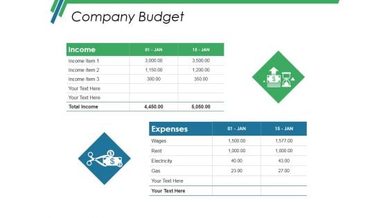 Company Budget Ppt PowerPoint Presentation Ideas Slides