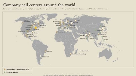 Company Call Centers Around The World Ppt PowerPoint Presentation Diagram Images PDF