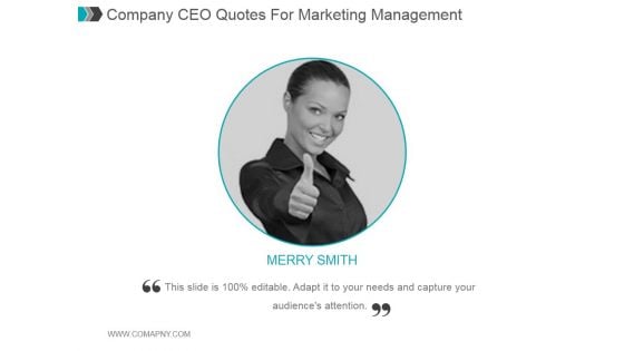 Company Ceo Quotes For Marketing Management Ppt PowerPoint Presentation Examples