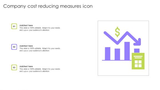 Company Cost Reducing Measures Icon Infographics PDF