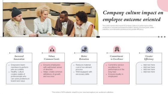 Company Culture Impact On Employee Outcome Oriented Ppt Summary Graphics Template PDF