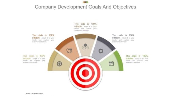 Company Development Goals And Objectives Powerpoint Shapes