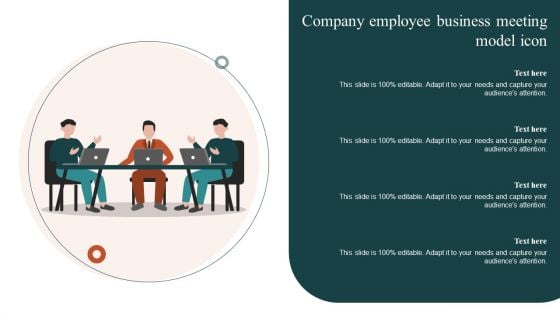 Company Employee Business Meeting Model Icon Demonstration PDF