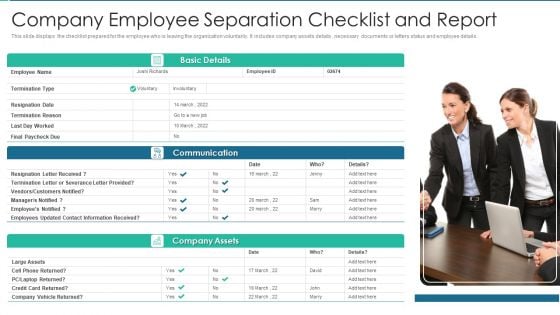 Company Employee Separation Checklist And Report Rules PDF