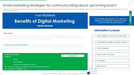 Company Event Communication Email Marketing Strategies For Communicating Pictures PDF Company Event Communication Email Marketing Strategies For Communicating Pictures PDF