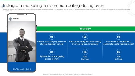 Company Event Communication Instagram Marketing For Communicating During Event Template PDF Company Event Communication Instagram Marketing For Communicating During Event Template PDF
