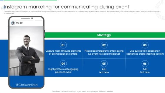 Company Event Communication Instagram Marketing For Communicating During Event Template PDF