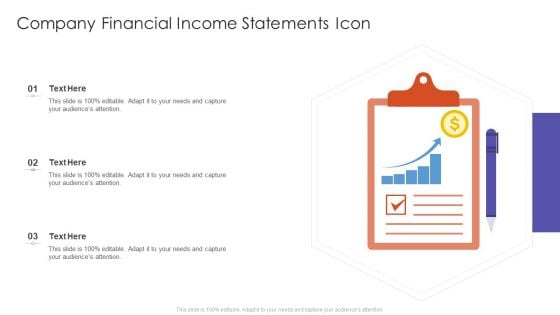 Company Financial Income Statements Icon Ppt PowerPoint Presentation File Picture PDF