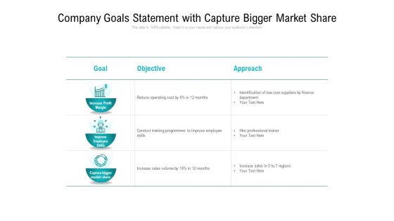Company Goals Statement With Capture Bigger Market Share Ppt PowerPoint Presentation Styles Infographic Template PDF Company Goals Statement With Capture Bigger Market Share Ppt PowerPoint Presentation Styles Infographic Template PDF