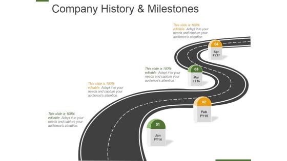 Company History And Milestones Template 1 Ppt PowerPoint Presentation Portfolio Slide