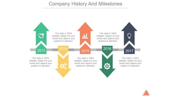 Company History And Milestones Template 2 Ppt PowerPoint Presentation Topics
