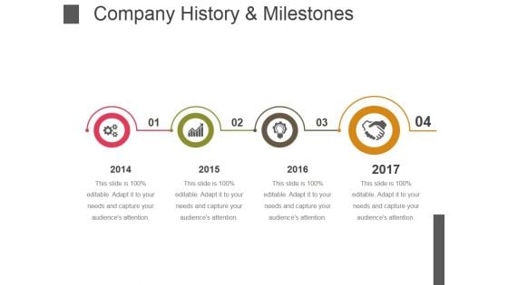 Company History And Milestones Template 3 Ppt PowerPoint Presentation Slides Structure