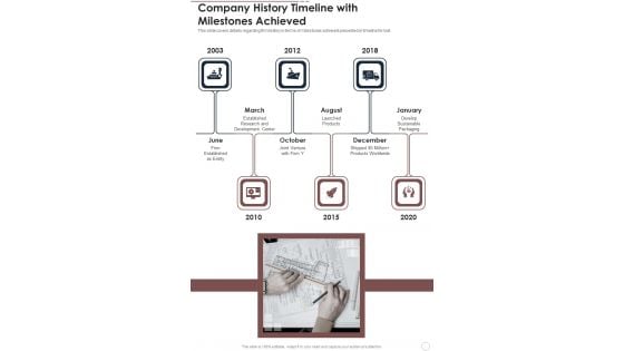 Company History Timeline With Milestones Achieved Template 3 One Pager Documents Company History Timeline With Milestones Achieved Template 3 One Pager Documents