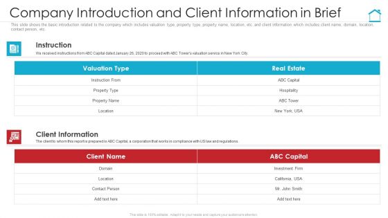 Company Introduction And Client Information In Brief Rules PDF