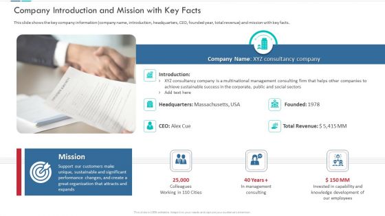 Company Introduction And Mission With Key Facts Microsoft PDF