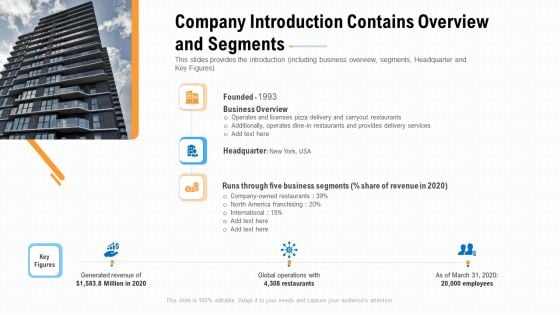 Company Introduction Contains Overview And Segments Ppt Professional Example PDF