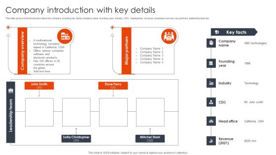 Company Introduction With Key Details Client Acquisition Techniques To Boost Sales Background PDF