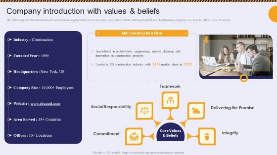 Company Introduction With Values And Beliefs Residential And Commercial Building Information PDF Company Introduction With Values And Beliefs Residential And Commercial Building Information PDF