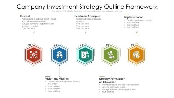 Company Investment Strategy Outline Framework Ppt Ideas Skills PDF