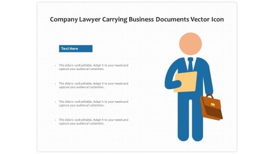 Company Lawyer Carrying Business Documents Vector Icon Ppt PowerPoint Presentation Model Influencers PDF