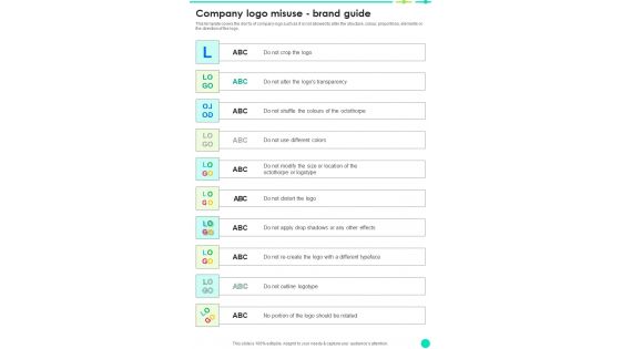 Company Logo Misuse Brand Guide One Pager Sample Example Document